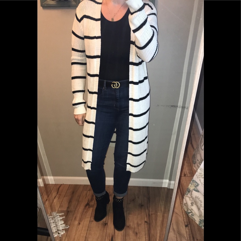 Doe + Rae long striped cardigan